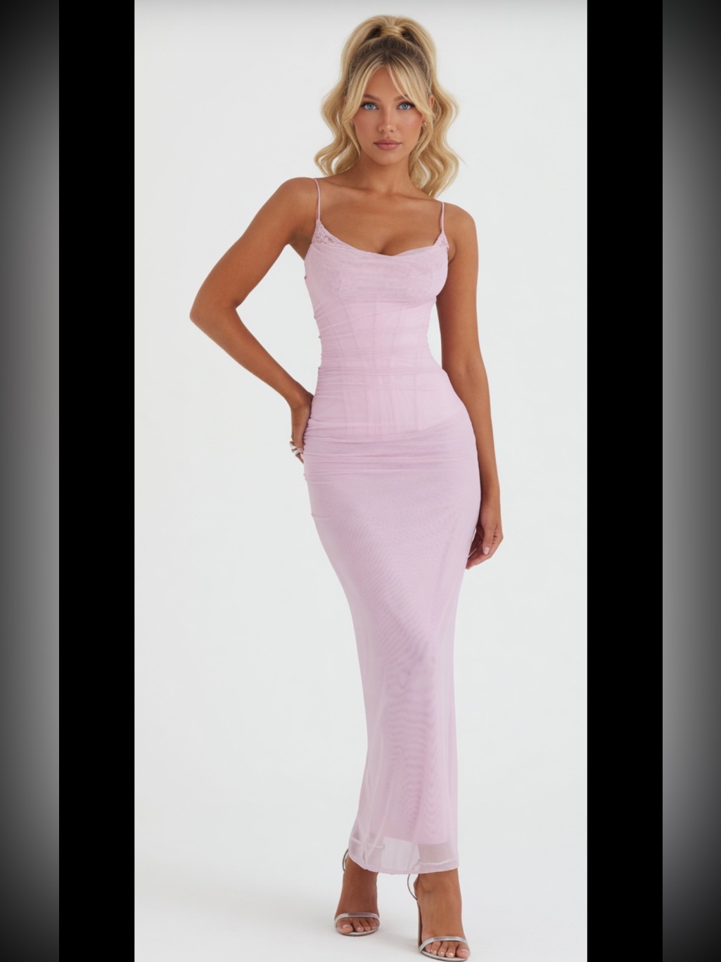 House Of Cb 'Nalini' Cotton Candy Corset Maxi Dress/Small (Plus)-Us 4-6 $239